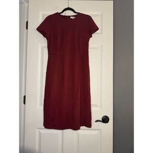 Popilush Short Sleeve Sheath Shapewear Dress Burgundy Xl NWOT